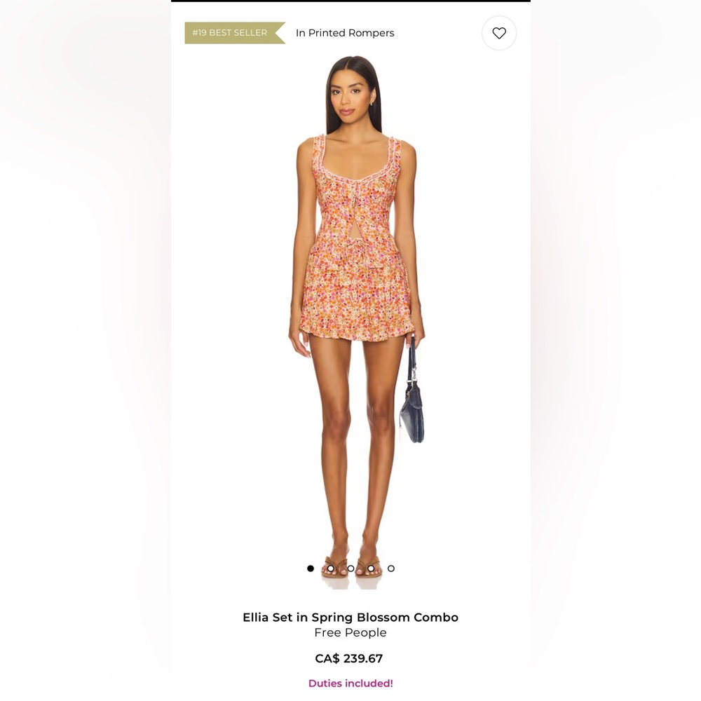 FREE PEOPLE | Floral Spring Blossom Skort & Cotton Corset Ellia Set Combo - Picture 3 of 16
